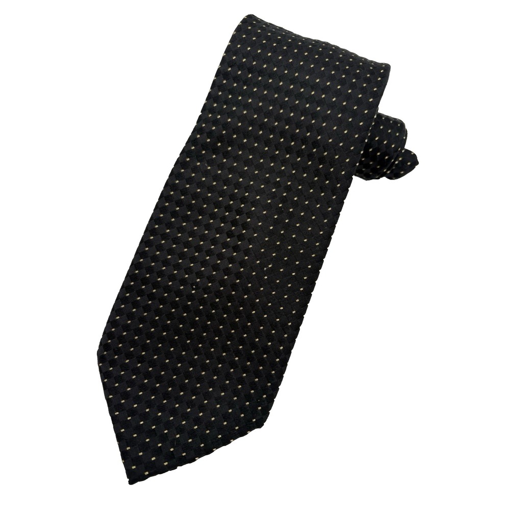Donald J. Trump Tie Men's Heavy 95% Silk Signature Collection Black Gold EUC